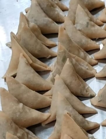 Hand-folded chicken samosas from Kamundia Butchery Nairobi