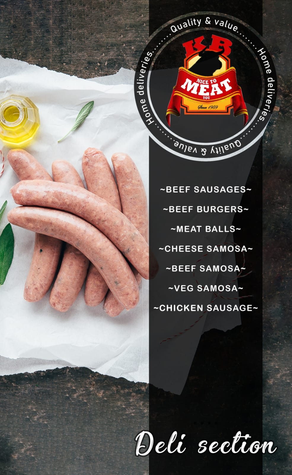 Delicatessen Section at Kamundia Butchery Nairobi - Sausages, burgers, samosas and mshikaki made in-house