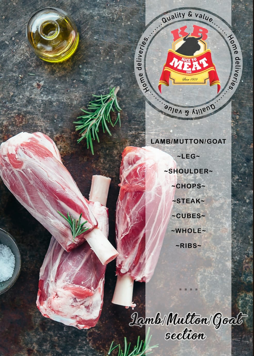 Goat & Mutton Section at Kamundia Butchery Nairobi - Goat, mutton and lamb for choma and slow pots